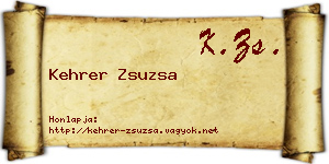 Kehrer Zsuzsa névjegykártya